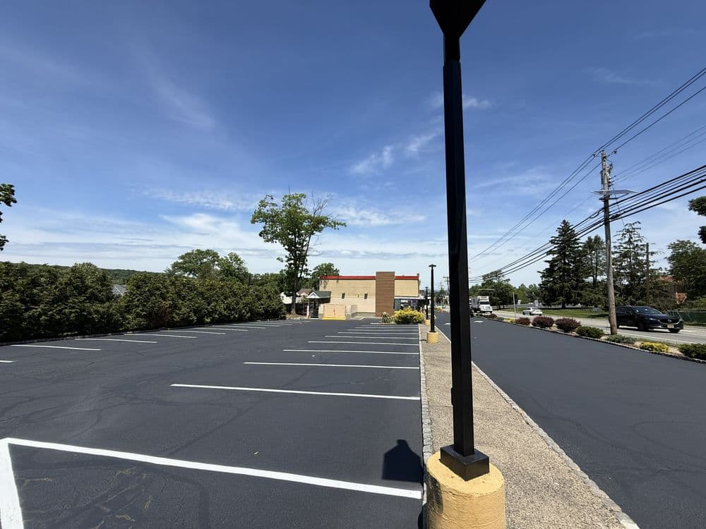 Gallery photos for Phase 2 of Commercial Parking Lot Sealcoating, Patching, Crack Filling and Line Striping in Cedar Grove NJ: Image #1